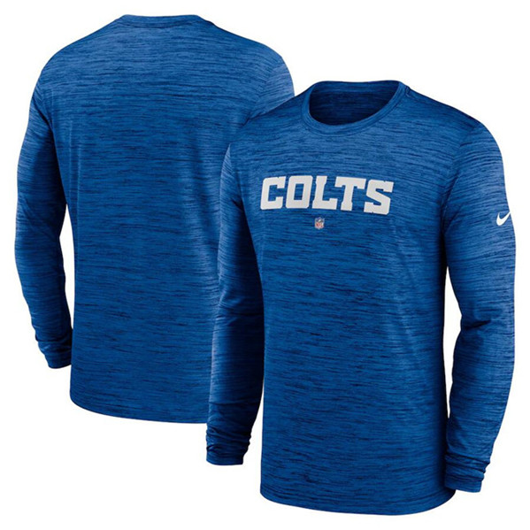 Indianapolis Colts Royal Sideline Team Velocity Performance Long Sleeve T-Shirt